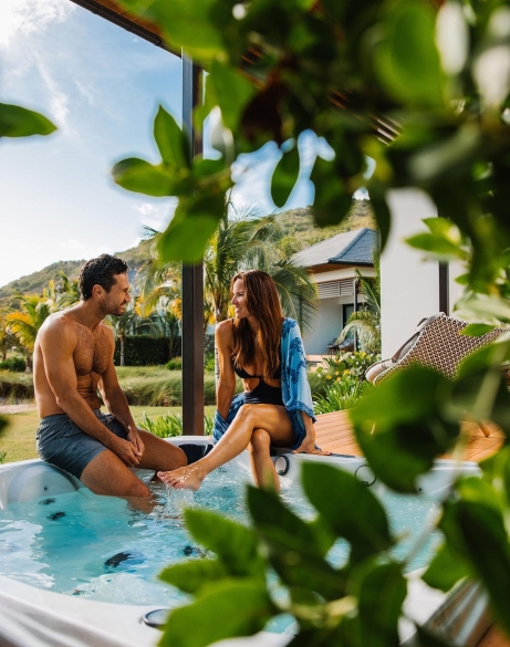 PI Beach Front Couple In Hot Tub Lifestyle2 July2025